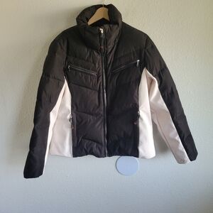 Calvin Klein Performance Down Feathers Black White Puffer Jacket Coat Womens L